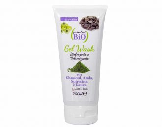 Gel-Wash 200 ml Rinforzante e Volumizzante con Rassolu (o Ghassoul), Amla, Spirulina e Katira (certificato AIAB)